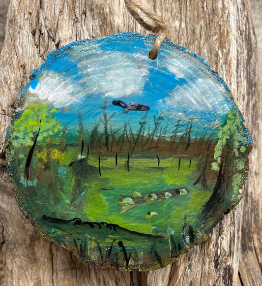 Swamp life Painted Ornament