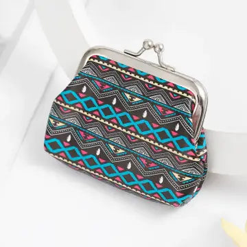 Compact Coin Purse Red and Black