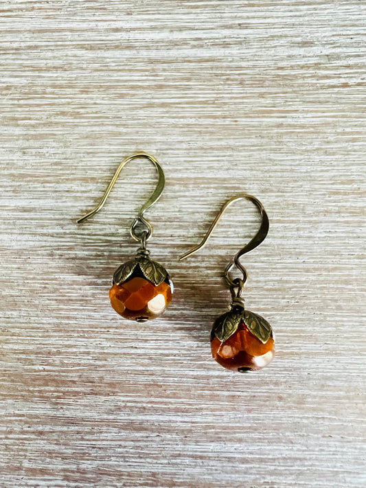Earthen Beauty Simple Drop Earrings in Autumn Shade