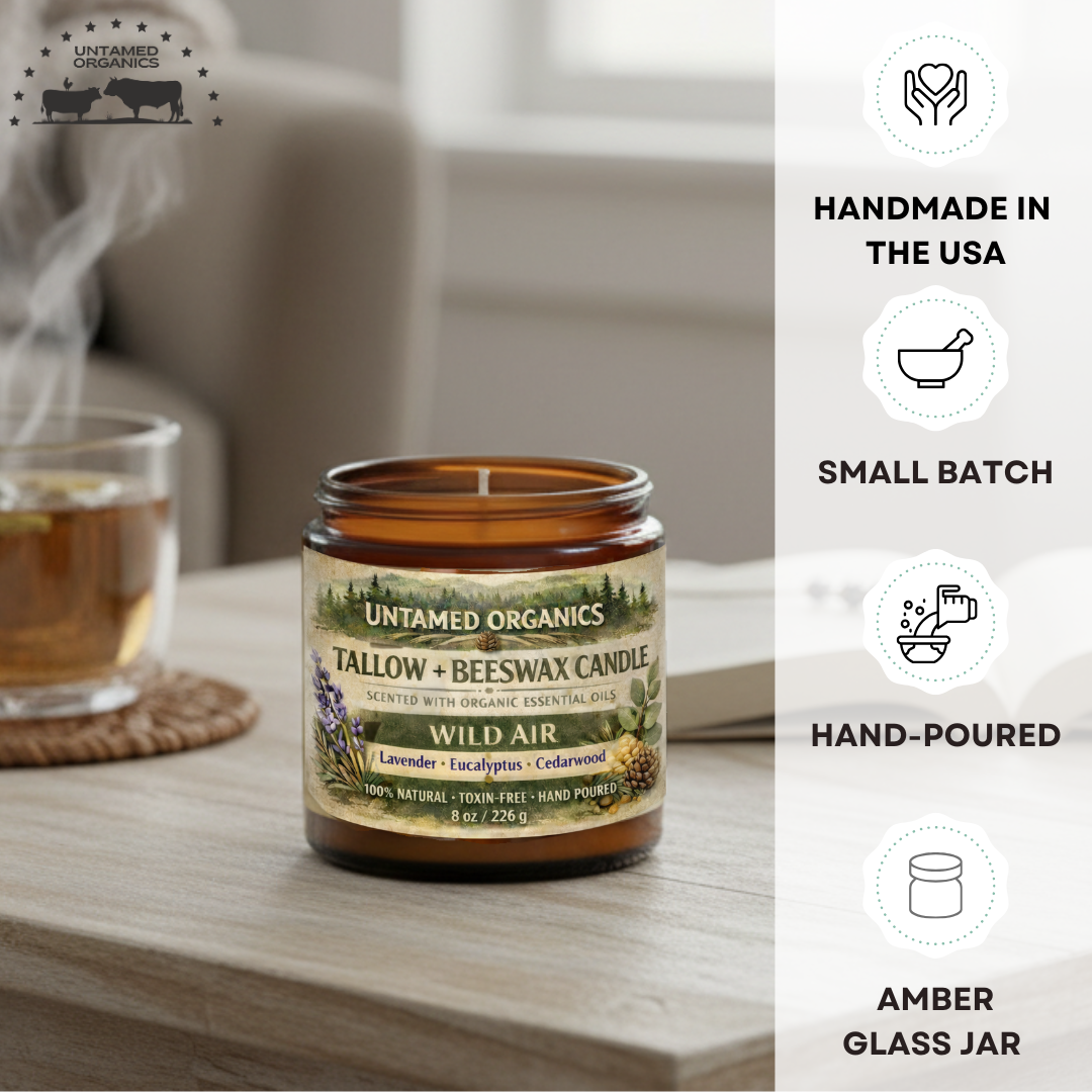Tallow Beeswax Candle, Lavender & Cedar – 8 oz