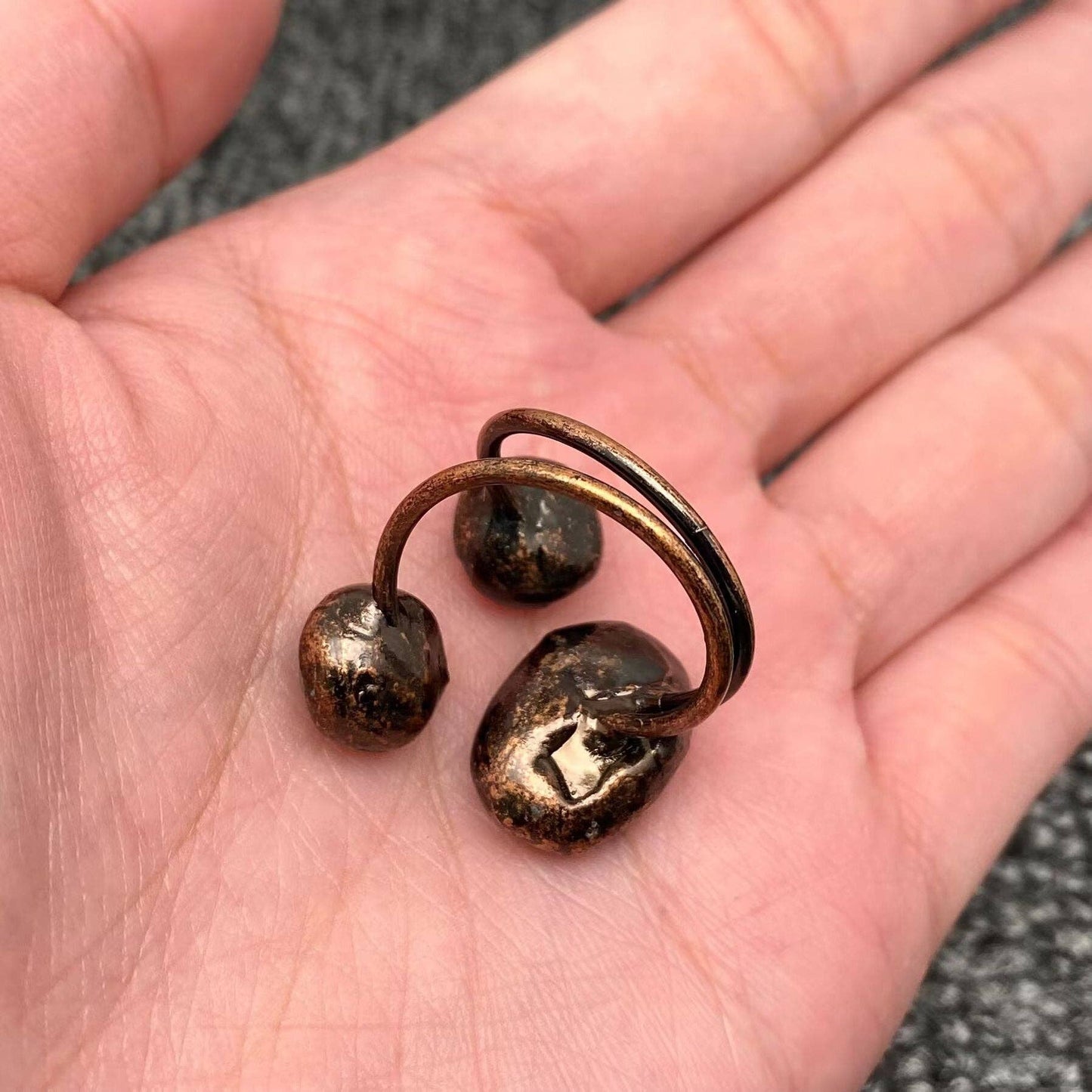 Anemousite & Green Aventurine Pink Crystal Tri-tone Ring -CS