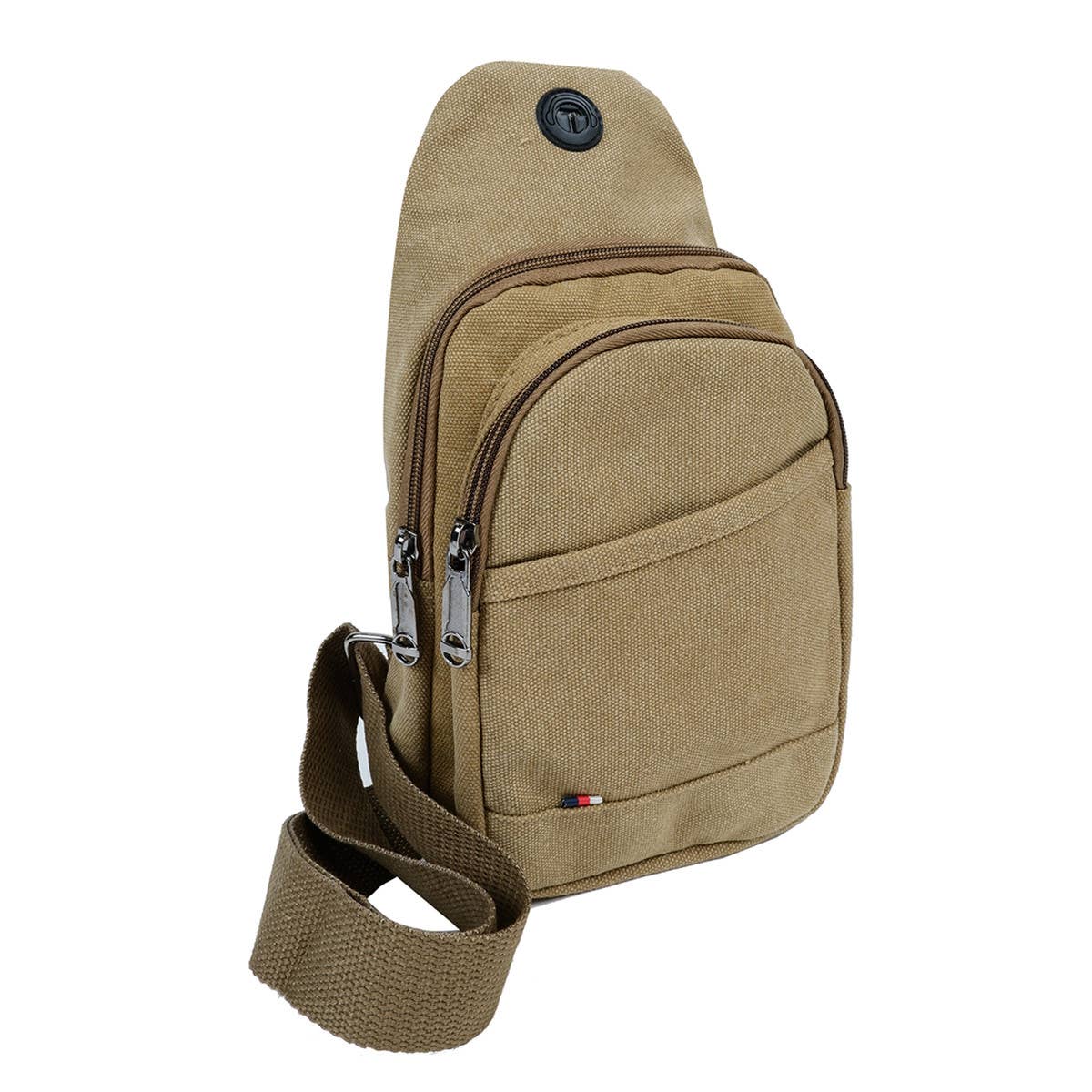 Navy Canvas Crossbody Sling Bag with Adjustable Strap