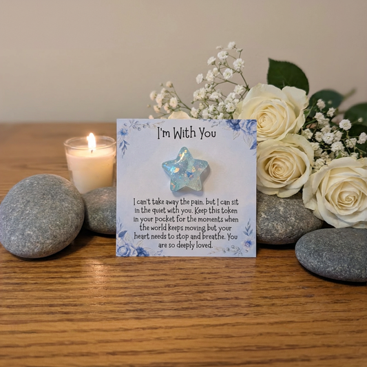 Sympathy Pocket Hug Memorial Emotional Support Token: Blue