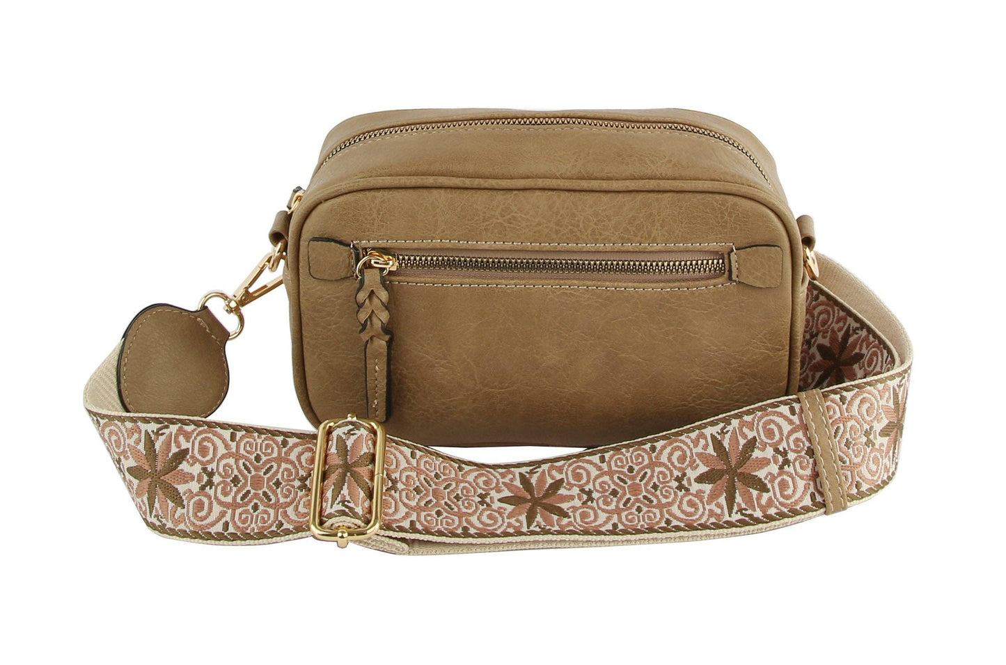 Boho Guitar Strap Women's Crossbody Bag: Brown