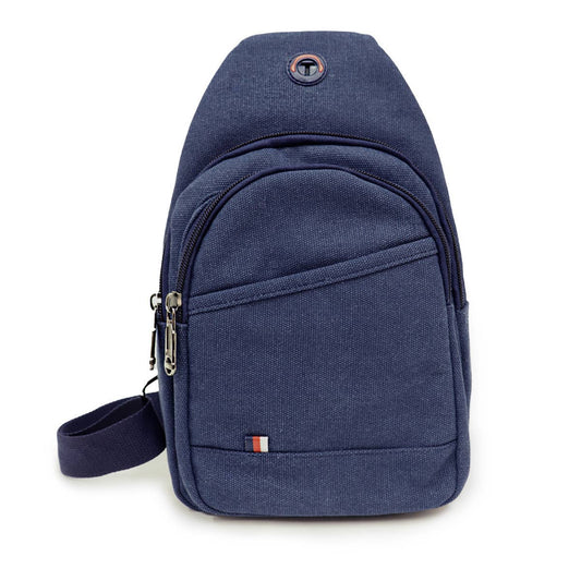 Navy Canvas Crossbody Sling Bag with Adjustable Strap