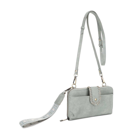 SV32087WW Jolie Crossbody Wallet With Boho Wrist Strap: Seafoam Green