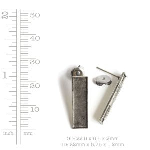 Layers Of Healing Earrings - Sterling Silver Rectangle Post