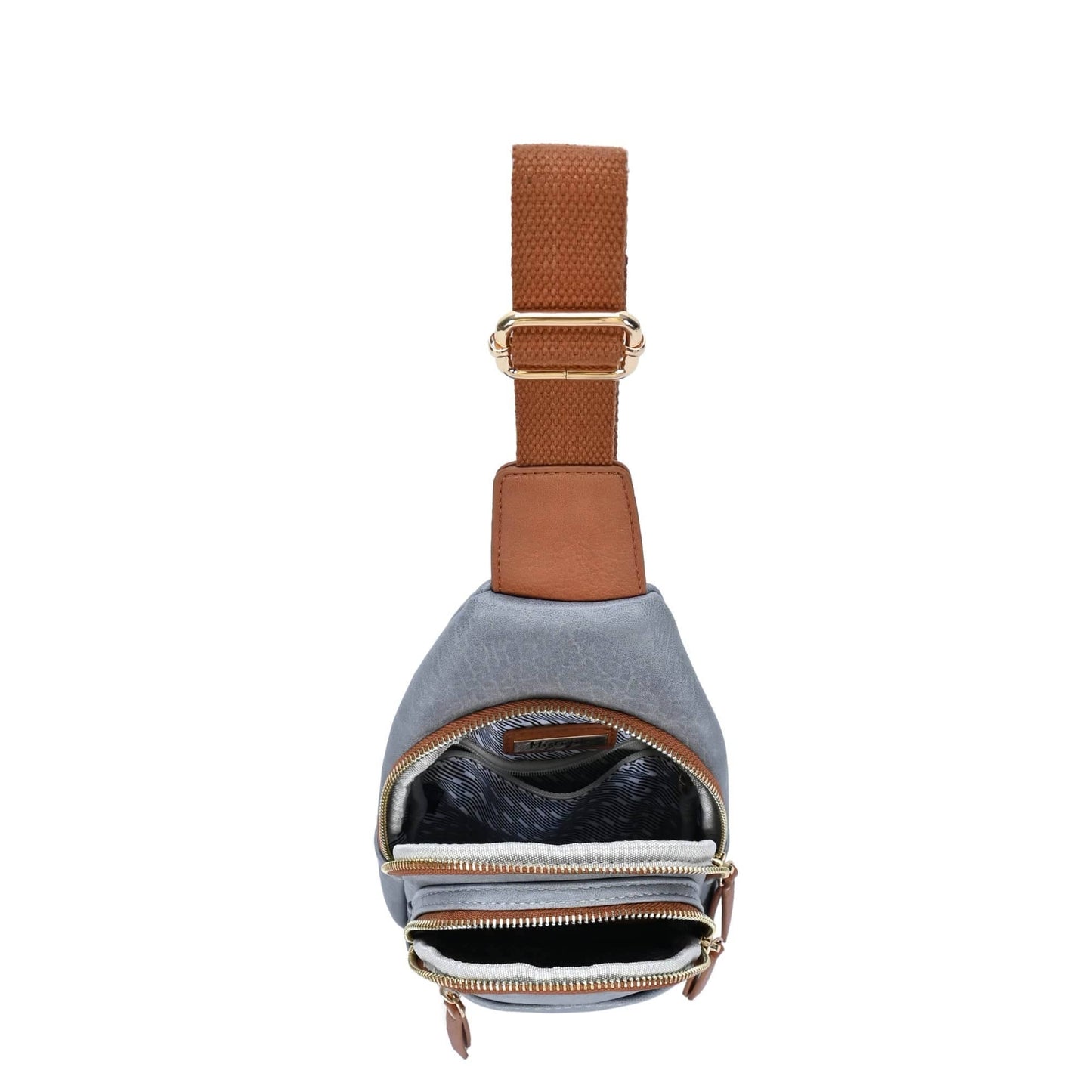 BGT5703 Tasha Multi Zip Compartment Sling Bag: Blue