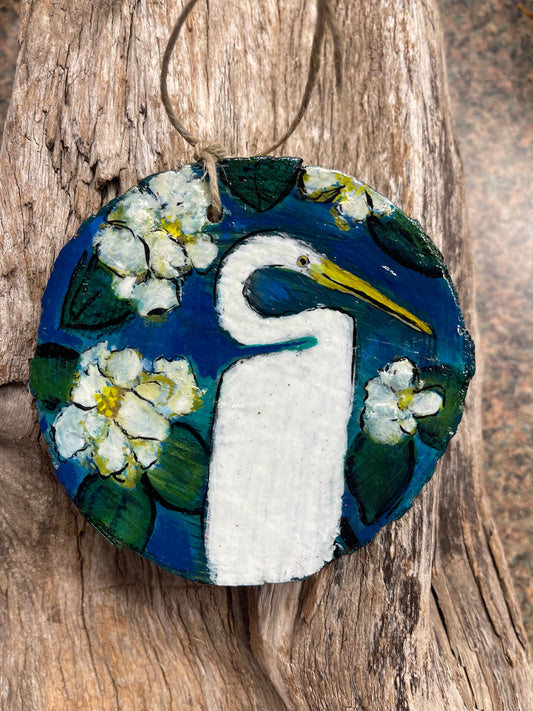 Magnolias Painted Ornament