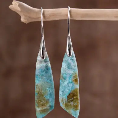 Natural Amazonite Dangle Earrings