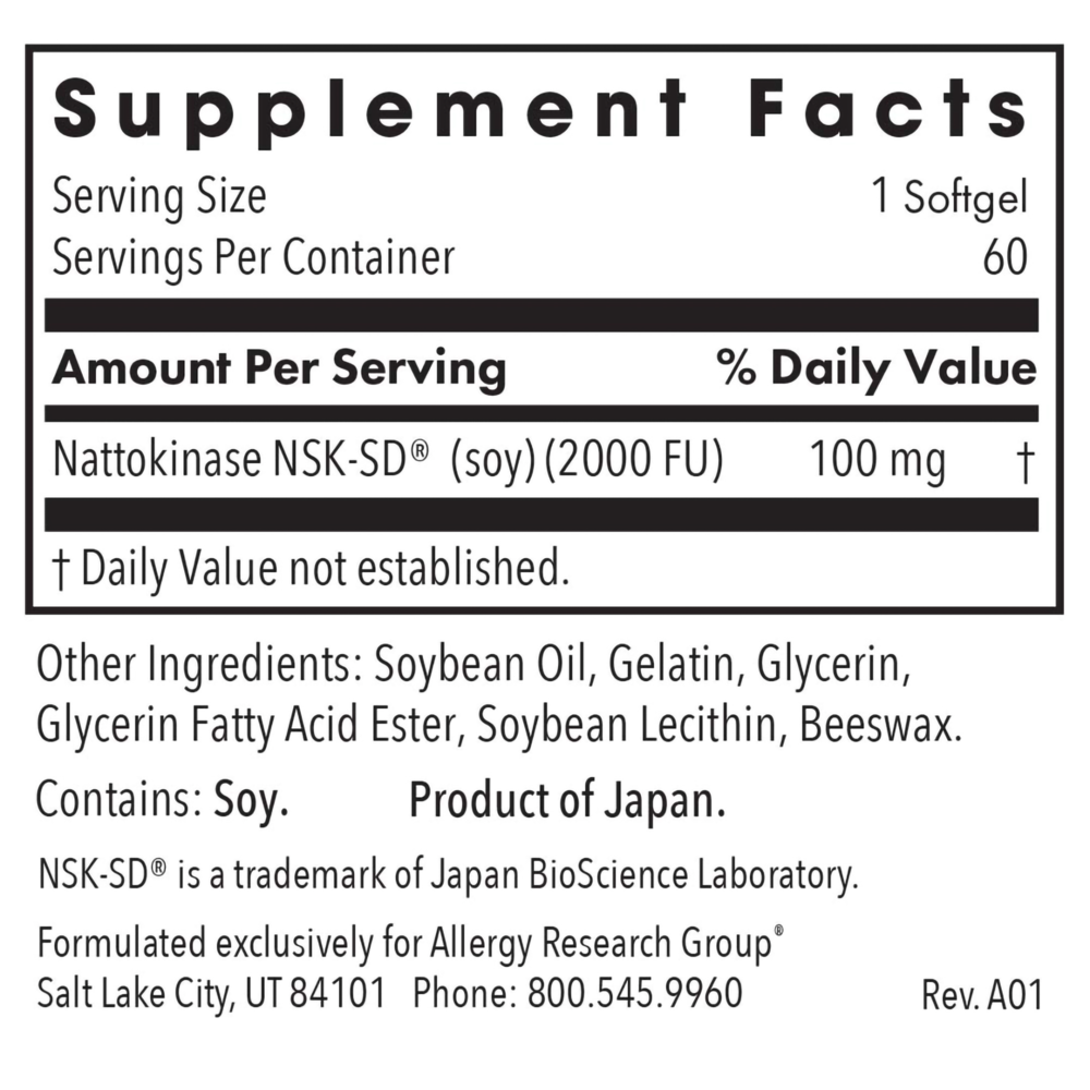 Nattokinase Circulatory Systemic Enzymes