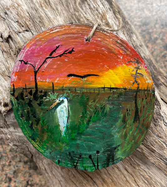 Orange Skies Painted Ornament