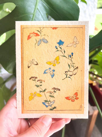 Wildflower Vintage Butterfly Card